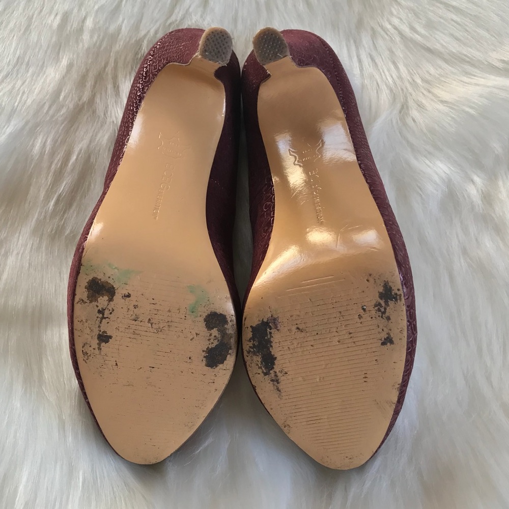 Bcbgeneration Dixie Snakeprint Heels In Maroon Bu… - image 7